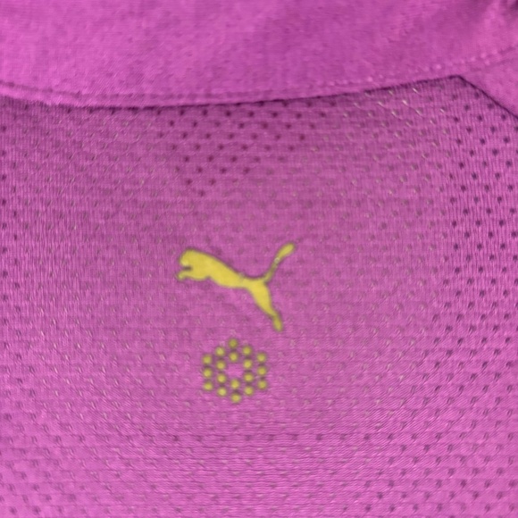 Puma, Polo Shirt, Purple, Logo on Front, Simbel on Back, 3 Button Collar, Size L - Picture 11 of 15
